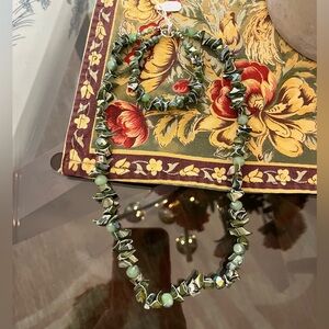 NWT, Carstina Leigh, Ltd., hand beaded necklace & matching bracelet